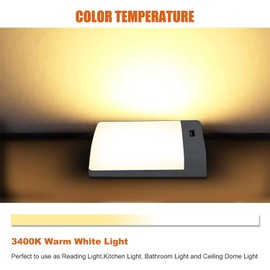 Facon 12V LED Ceiling Dome Light with USB Charger, High Speed Charging 5V 2.4A, 12V DC Interior Light with On&Off Switch for RV Motorhomes Camper Caravan Trailer Boat