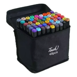 bossco Marcadores Doble Punta Plumones Punta Pincel 48 Colores