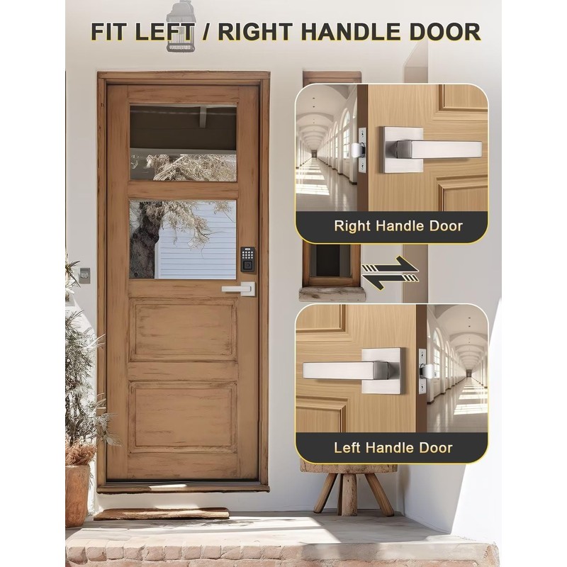 Tinewa 6 Pack Brushed Nickel Passage Door Levers Interior Door