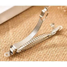 MAHAVIMOKSA 1 Box 30pcs Silver Tone French Style Barrette Hair Clip Long and Skinny for DIY Craft (Mixed 3 Sizes)