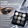 Smoky Grey Eyeshadow Palette Silver Glitter Cool-Toned Eye Makeup