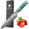 WILDMOK Japanese Damascus Steel Utility Knife, Multipurpose Super Sharp, Slicing,