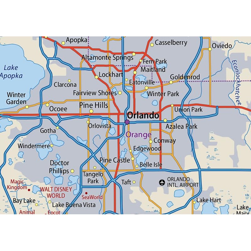 Physical Florida State Map - 23.3 x 16.5 Inches -