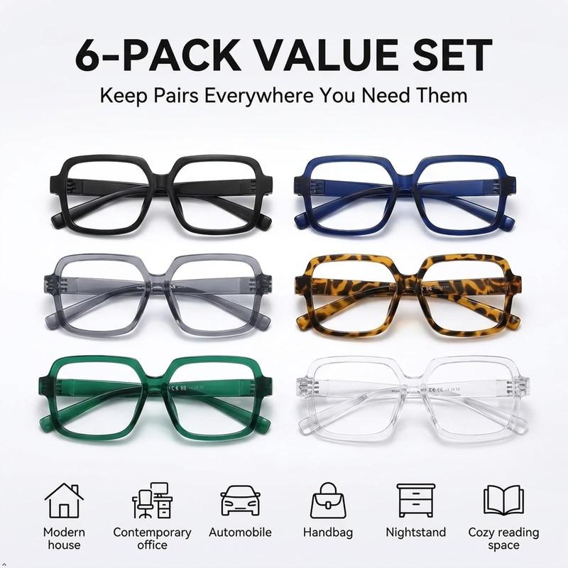 Eyekepper Reading Glasses Men 2.25, Readers for Women, 6 Pack