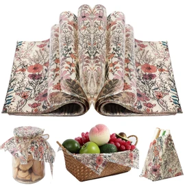 150 Pcs Wildflower Garden Floral Wax Paper Sheets for Food Deli, 9.8 x 8.3 inch Rero Wildflower Greaseproof Wrapping Paper for Sandwich Picnic Basket Liner Birthday Shower Party Supplies