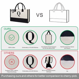 Bolsa de playa de lona con inicial personalizada, con monograma, bolsa de regalo para mujer, Negro & blanco, Mediano, Constelación-tarus