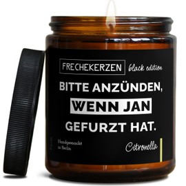 Lustige Duftkerze mit Spruch für Freunde, Geschwister, Papa | Handgemacht aus Sojawachs |Personalisierte Geschenkkerze In Geschenkbox | Valentinstag Geschenk Geburtstag |Citronella