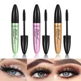 FantasyDay Smudge-Proof Colorful Mascara Set Liquid Lash Extensions Cosmetics, 3 Pcs Washable Volumizing Lengthening Defining Curling No Clumping Mascara Premium Xmas Eye Makeup Gift Set
