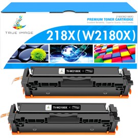 218X W2180X W2180A Black Toner Cartridges 2 Pack High Yield Set Compatible Replacement for HP 218X 218A Color Pro MFP 3301fdw 3301cdw 3201dw 3301sdw Printer W2180A W2180X Ink (Black)