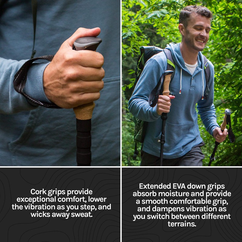 Cascade Mountain Tech Trekking Poles - Aluminum Hiking Walking Sticks