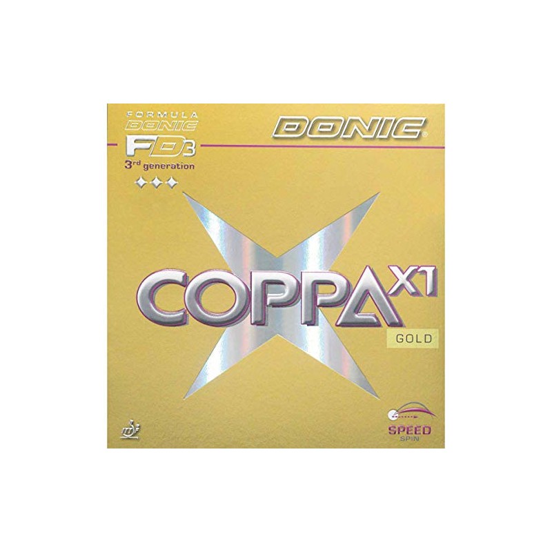 Donic Coppa X1 Gold Table Tennis Rubber (Red, 2.0 mm)