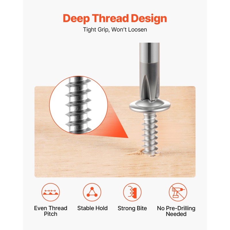 VEVOR #8 Self Drilling Wood Screws, 3/4 Inch Long 350