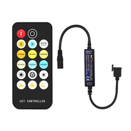 PAUTIX Wireless Remote Dimmer for CCT COB LED Light Strip, CCT RF Remote Dimmer CCT COB LED Strip 2700K-6500K