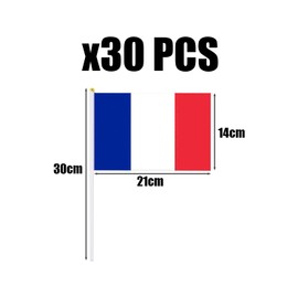 Pack Of 30 French Crank Flags, Multi-Colored Crank Flags, Sporting Event Crank Flags, Party Decoration Flags, Symbols And National Flags
