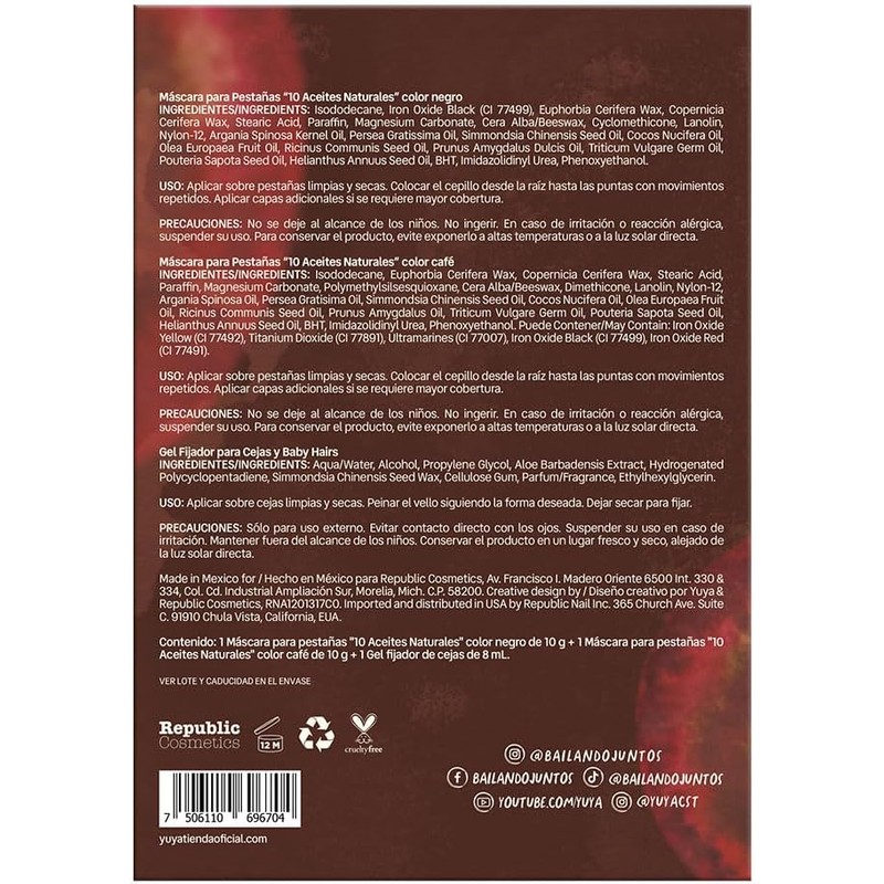 Yuya Trilogía - Máscara 10 Aceites Esenciales Negra+ Máscara 10