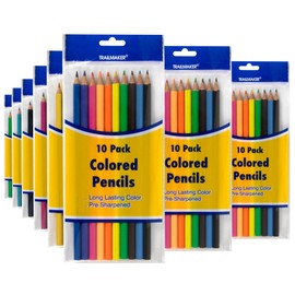 Trail maker Colored Pencils Bulk 100 Packs for Classrooms, Artists, Kids, Adult Coloring, Colored Pencils in Bulk (10)