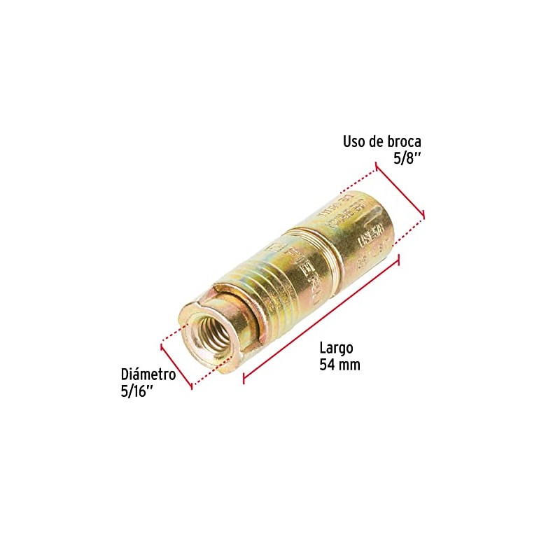Fiero TAE-5/16, Taquete expansivo sin tornillo, Ø de tornillo 5/16"
