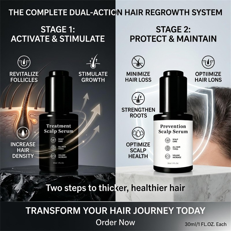 Hair Serum Bundle Set, Thinning Hair with Plant-Based Actives, Volumizing