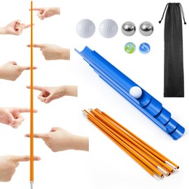 RoundFunny 2 Sets Team Building Games Including Helium Stick and Pipeline Challenge for Build Teams Communication & Leadership Purposes