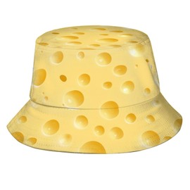 Yellow Cheese Bucket Hat for Women Men Summer Outdoor Lightweight Fishing Hats Beach Sun Uv Protection Packable Fisherman Cap for Travel Golf Hiking