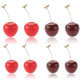 XPEX Cherry Earrings, Cherry Earrings, Sweet 3D Cherry Dangle Earrings for Women and Girls, 4 Styles