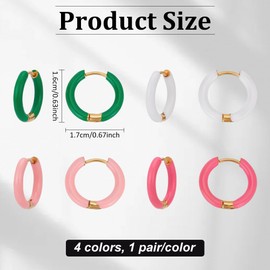 ANATTASOUL 4 Pairs Small Huggie Hoop Earrings for Women, Tiny Cartilage Hoop Earrings for Men, Circumaural Hoop Earrings, Golden Sleeper Hoop Earrings, Hinged Hoop Earrings, Jewellery, Gift for
