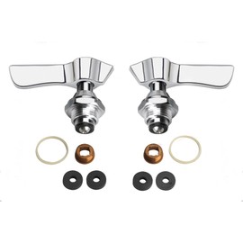 Krowne 21-355L Compression Style Repair Kit with Silver Series Handles for Commercial Restaurant Hotel Business Bathroom | Fits 12-8 Series Faucets | Easy Install Design | with Hot and Cold Stem Valve