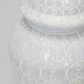 TIC Collection Elemental Jar- Handmade and Hand Painted in Multi-Tonal Shades of Cream, Taupe, & Gray (29-999)