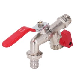 Irrigation Hose Bib, Zinc Alloy Outdoor Faucet Double Valve 1/2" 3/4 Outlet with 3/4 Water Hose Inlet Heavy Duty Spigot for Outdoor Garden Patio