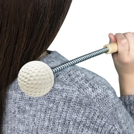 Pompom Shoulder Tapping with Ball for Stiffness, Strong Stiffness, Loosen Waist, Calf, Massage, Relax (Golf Ball Size/Spring Type)
