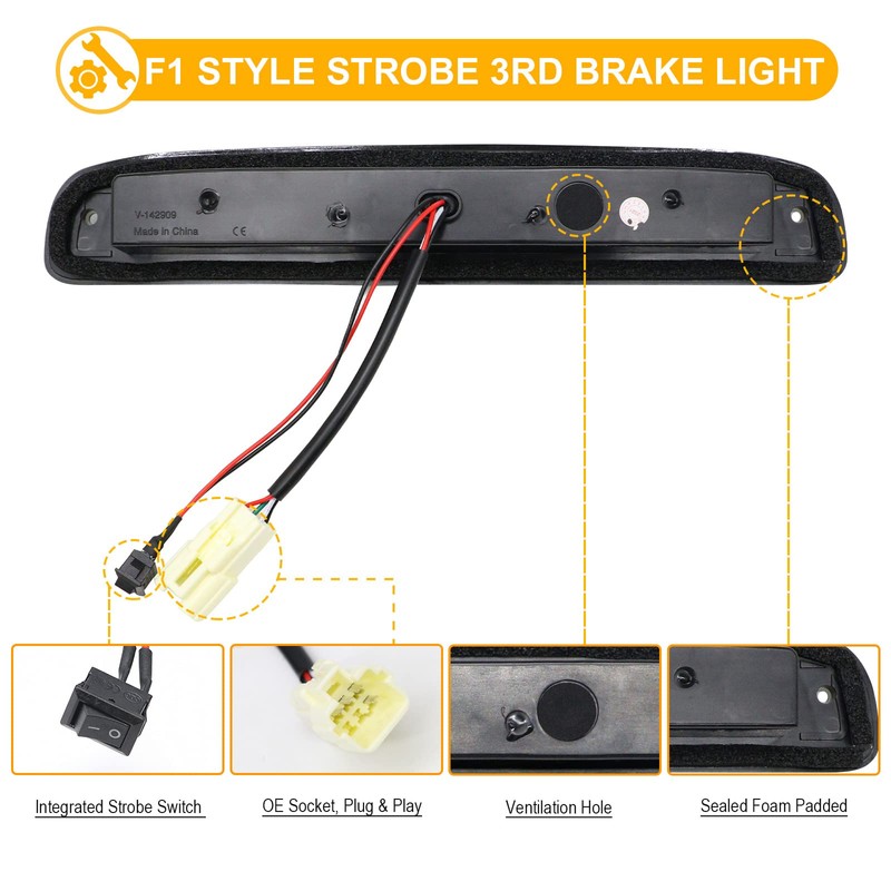 R&F Auto LED Third 3rd Brake Lights Replacement for Dakota