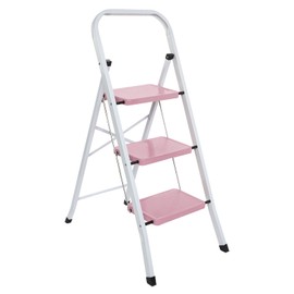 LUISLADDERS Step Ladder, Folding 3 Step Stool with Handgrip Anti-Slip Sturdy and Wide Pedal, Multi-Use Ladders for Home, Kitchen, Office, 350lbs