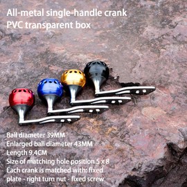 Adoolla Fishing Wheel Handle Replacement Rocker Arm Grip Handle Baitcast Reel Crank Arm Modified Accessories Double Rocker - Gold