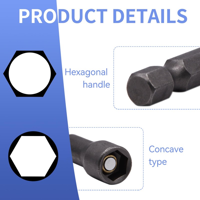 YXQ 10mm Hex Nut Driver Magnetic Extension Socket Drill Bit