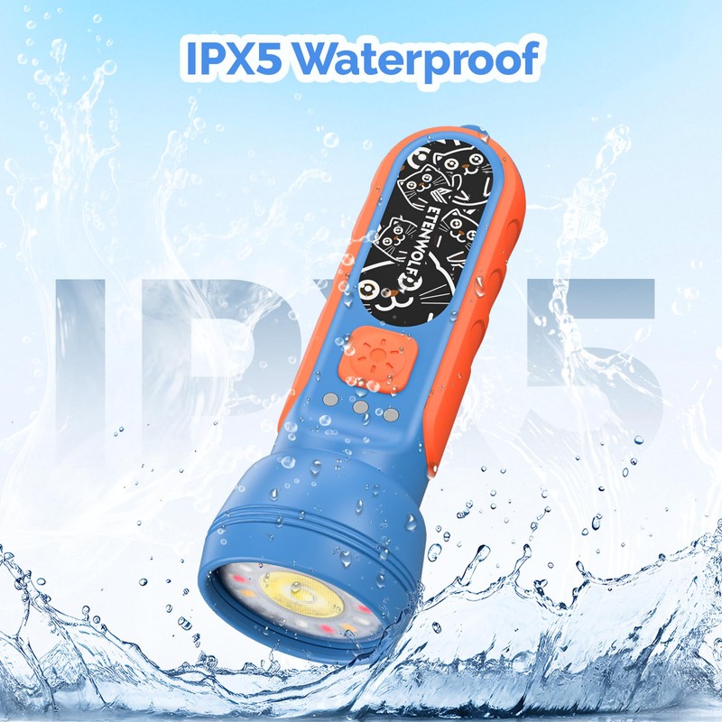 ETENWOLF L1 Rechargeable Flashlight for Kids,LED Flashlight with Fun DIY