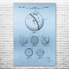 Bowling Ball Patent Print Poster (16x20) Bowling Decoration, Garage Art, Gifts For Bowlers, Sports Posters, Man Cave Decor, Gift For Coach