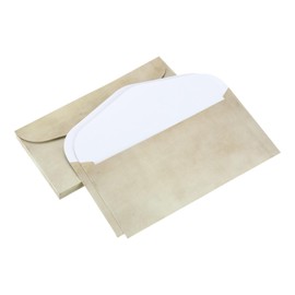 sourcing map 25 Packs Envelopes Vintage Stationery Aged Paper Deep Khaki Stationery Old Fashion Paper for Letter Writing, Invitations, Wedding-8.7x4 Inch