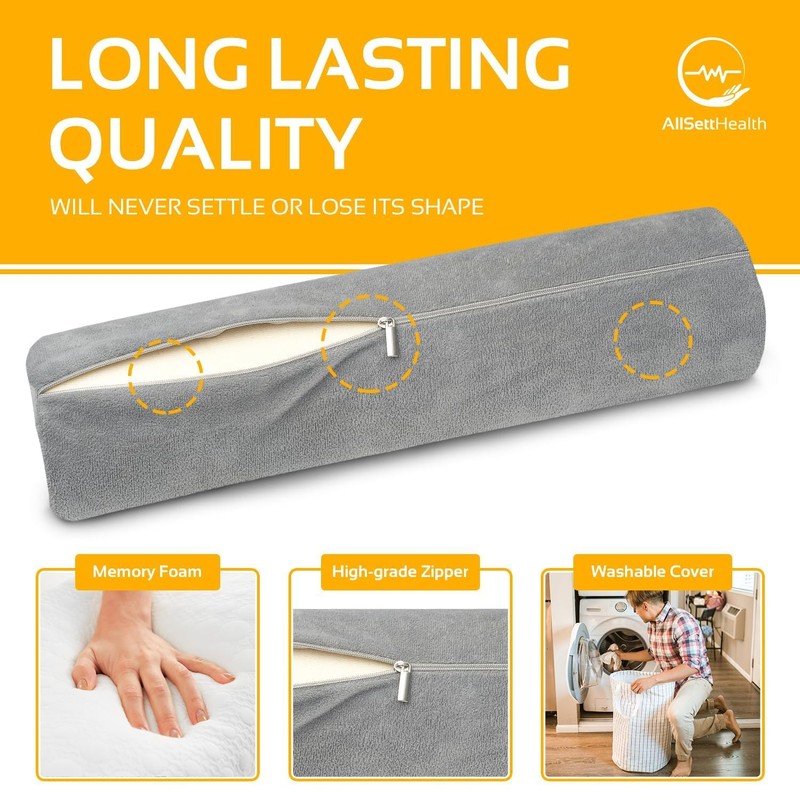 AllSett Health Firm Cervical Neck Roll Memory Foam Pillow, Bolster