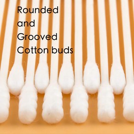 400pcs Organic Cotton Swabs for Infant Baby/kid/Adult, Round&Spiral Head Qtip for Baby Ear Nose Clean, 100% Cotton Double Tipped Paper Sticks Multipurpose Cotton Buds