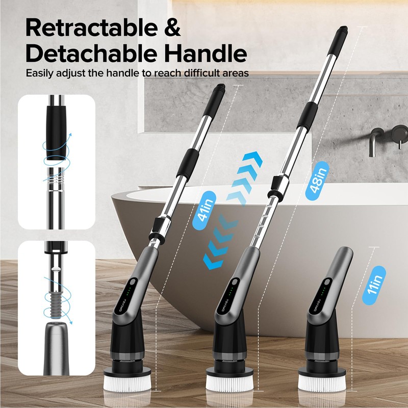 Dreazu G2-Pro Electric Spin Scrubber - IPX7 Waterproof 12-in-1 Shower