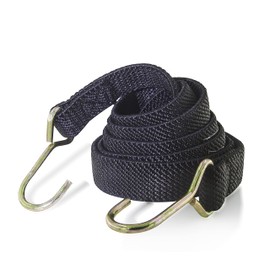 Marcobrothers Flat Bungee Cords Elastic Straps with Hooks，Heavy Duty Bungee Cord (60 inch X 1, Black)