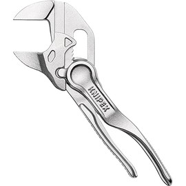 KNIPEX Pliers Wrench XS, Chrome-Plated, 100 mm, Grips Continuously Up to 21 mm, Small Pliers Wrench, Edc, 86 04 100