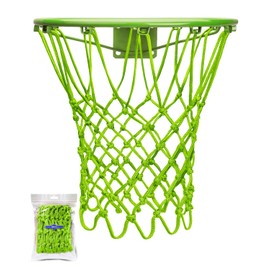 XXXYYY Green Basketball Net Outdoor Heavy Duty, 2022 Newest Professional On-Court Quality [6.88Ounce], Fits Outdoor Standard Size Hoop, All Weather Anti Whip-12 Loops