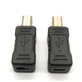 Traovien USB C Female to USB B Male Adapter(2-Pack) USB C Female to Printer Male Adapter for FPrinter Electric Piano Laptops Etc