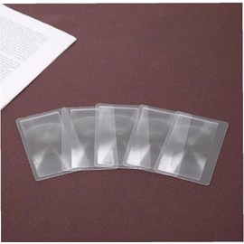 5 Pcs Portable 3X Pocket Magnifier, Fresnel Lens Credit Card Size Magnifying Glass Wallet Magnifying Lenses Jewelry Loupe Reading Aid Helper