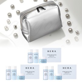 Hera Silver Square Pouch + Hera Hydro Reflecting 3-piece Travel 3-Kit Set / 헤라 실버스퀘어 파우치+헤라 하이드로 리플렉팅 3종 여행용 3키트 세트