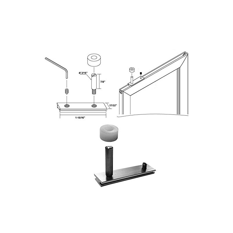 Replacement Pivot Assembly for Framed Swing Shower Doors