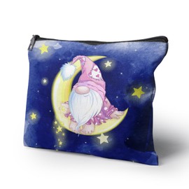 Cafl Cute Sleepy Gnome Makeup Bag Cartoon Dwarf Cosmetic Bag for Women Large Capacity Make Up Bag Portable Travel Toiletry Pouch Organizer 10 * 8inch