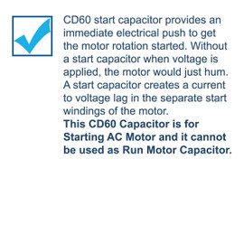 HQRP 340-408uF 220-250V Start Capacitor Compatible with AC Electric Motor Start HVAC Blower Compressor Pump 340-408MFD CD60