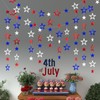 Patriotic Star Streamers Banner Garland for 4th of July BBQ